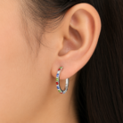 mix colour studs in ear